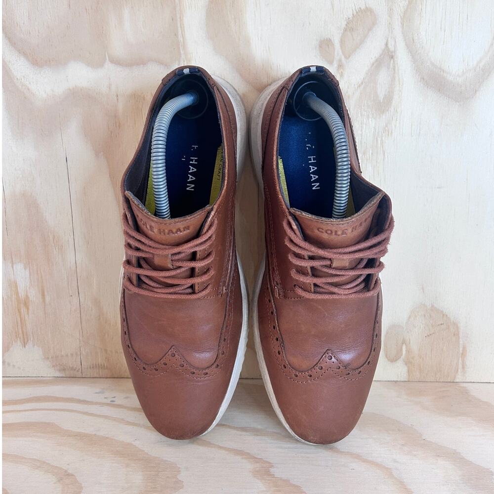 Cole Haan - Grand + Wingtip - Oxfords Shoes - Brown - Men's - 9.5W - C36939 - Picture 7 of 10